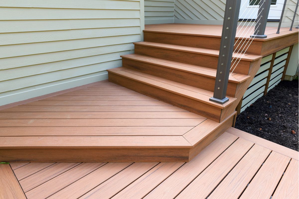 newly installed modern deck porch in knoxville