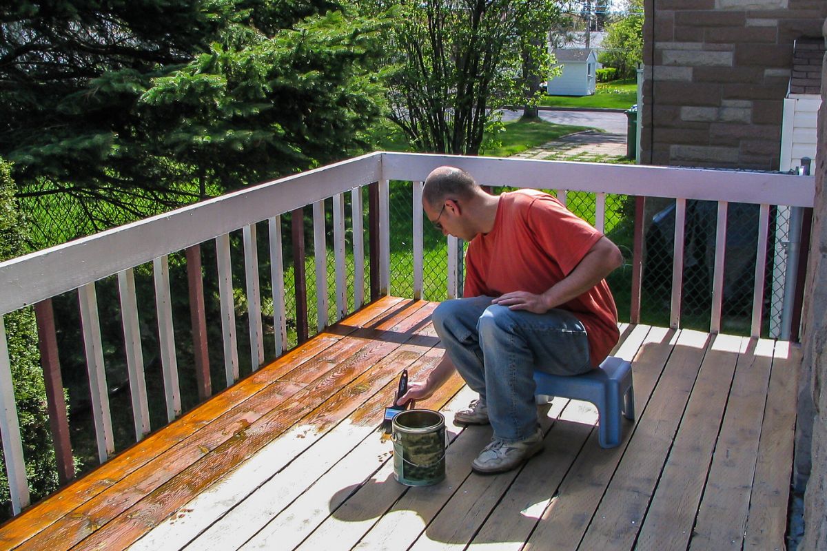 Deck finishing task in Knoxville, TN.