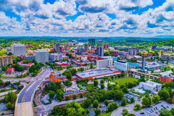 Knoxville tn downtown aerial view