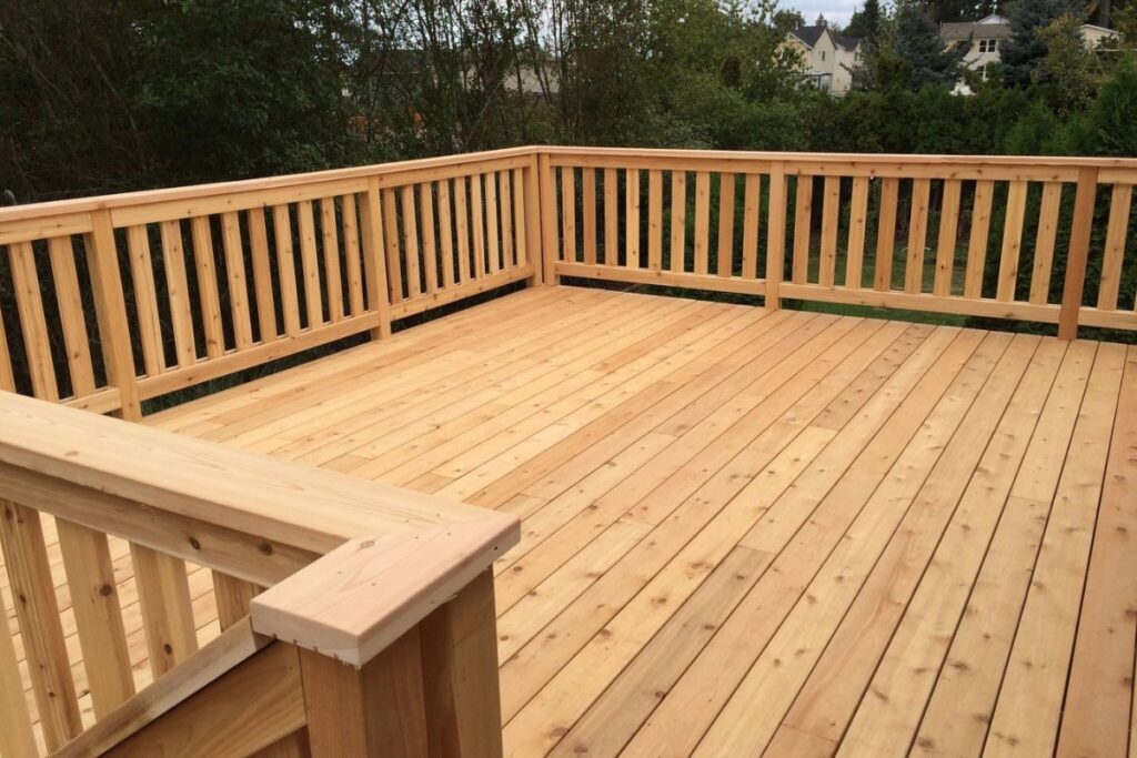 newly installed wooden deck in maryville tn